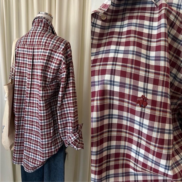 Brooks Brothers The Original Polo Shirt Plaid Burgundy Large. - Picture 7 of 10